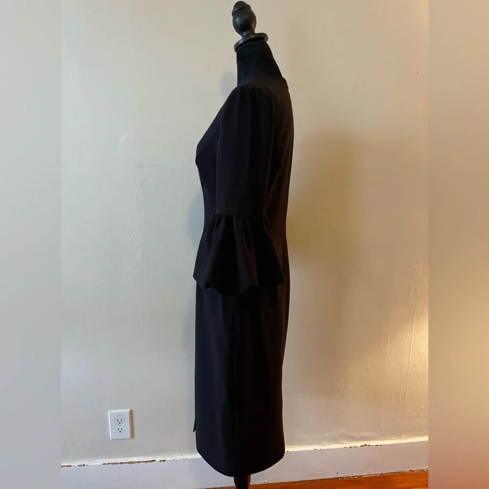 Maggy London, Black Dress w/ Puff wrist sleeves, Size 8, like new - Picture 8 of 8